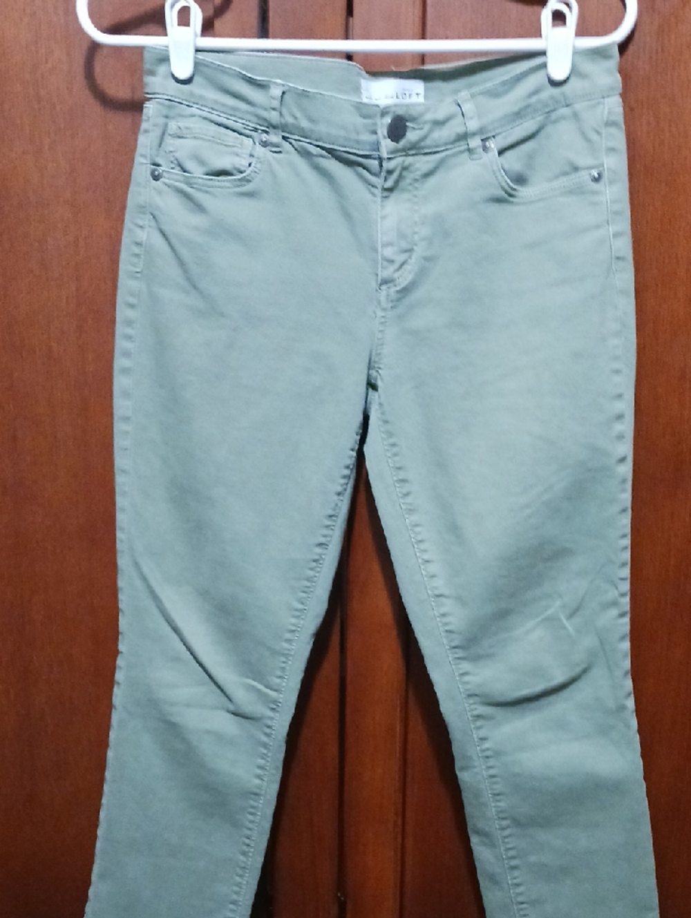 LOFT Skinny Crop Jeans in Sage Green